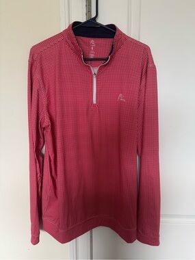Rhoback - Red & White Checkered Performance Quarter Zip Pullover – Men’s Large